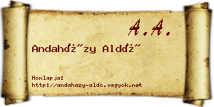 Andaházy Aldó névjegykártya